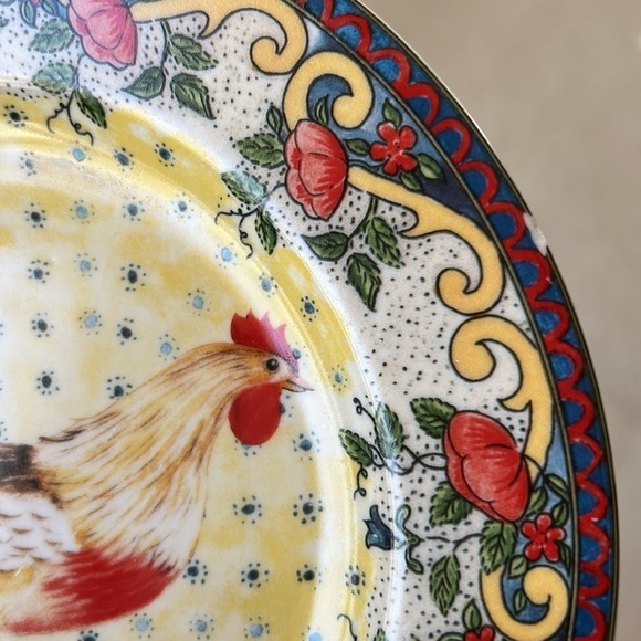 American Atelier Petite Provence Accent Rooster Salad Plates - Picture 7 of 8